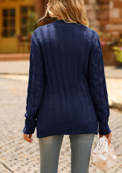 Classic Chunky Cable Knit Cardigan