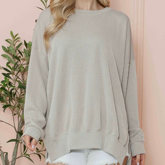 Oversized Ribbed Sweatshirt