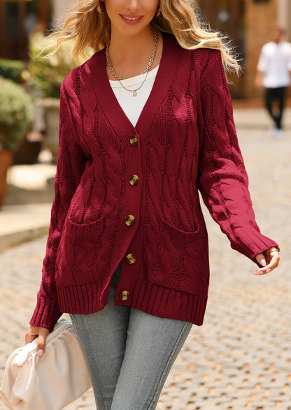 Classic Chunky Cable Knit Cardigan