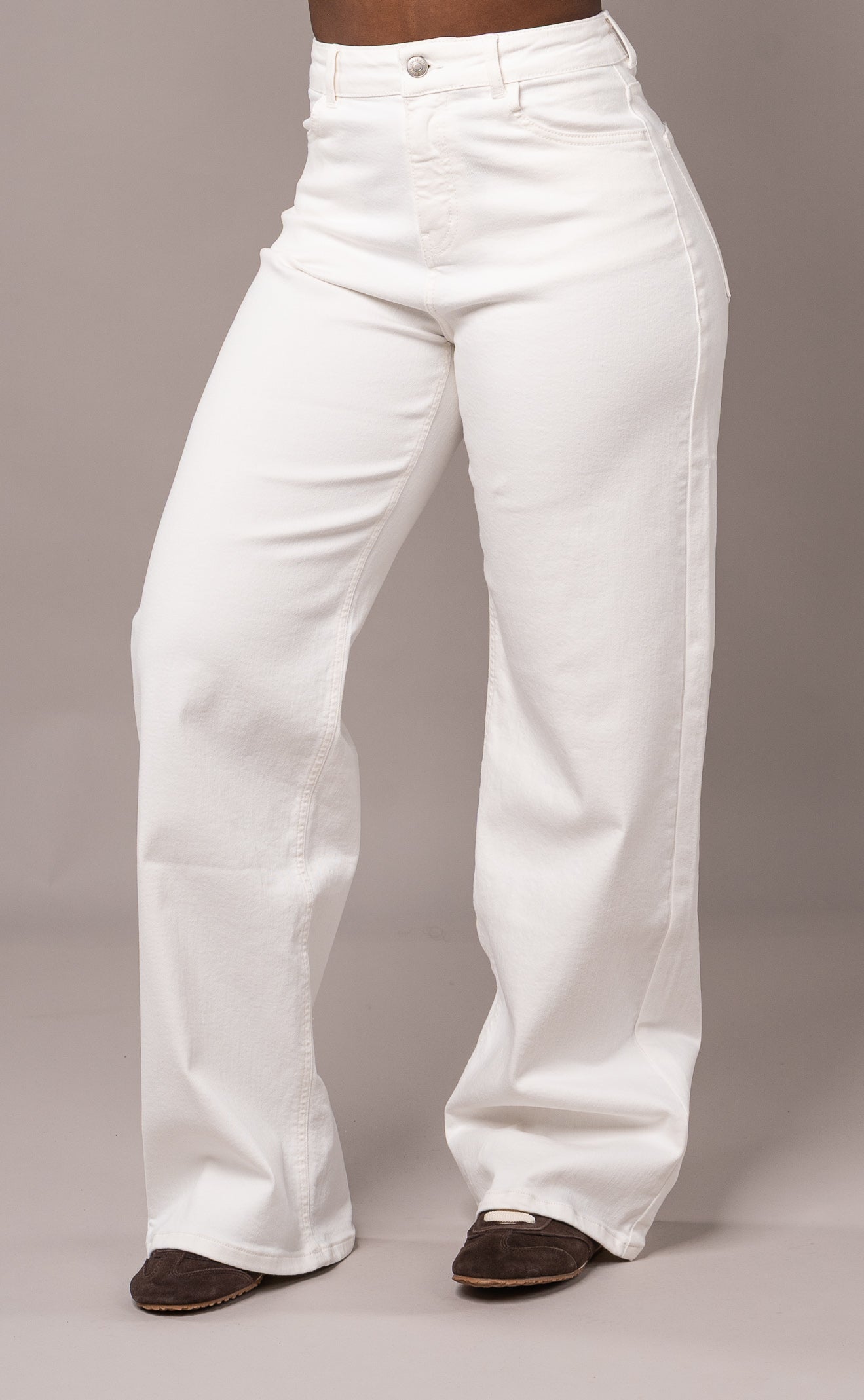 Womens Pastel Baggy Jeans - White