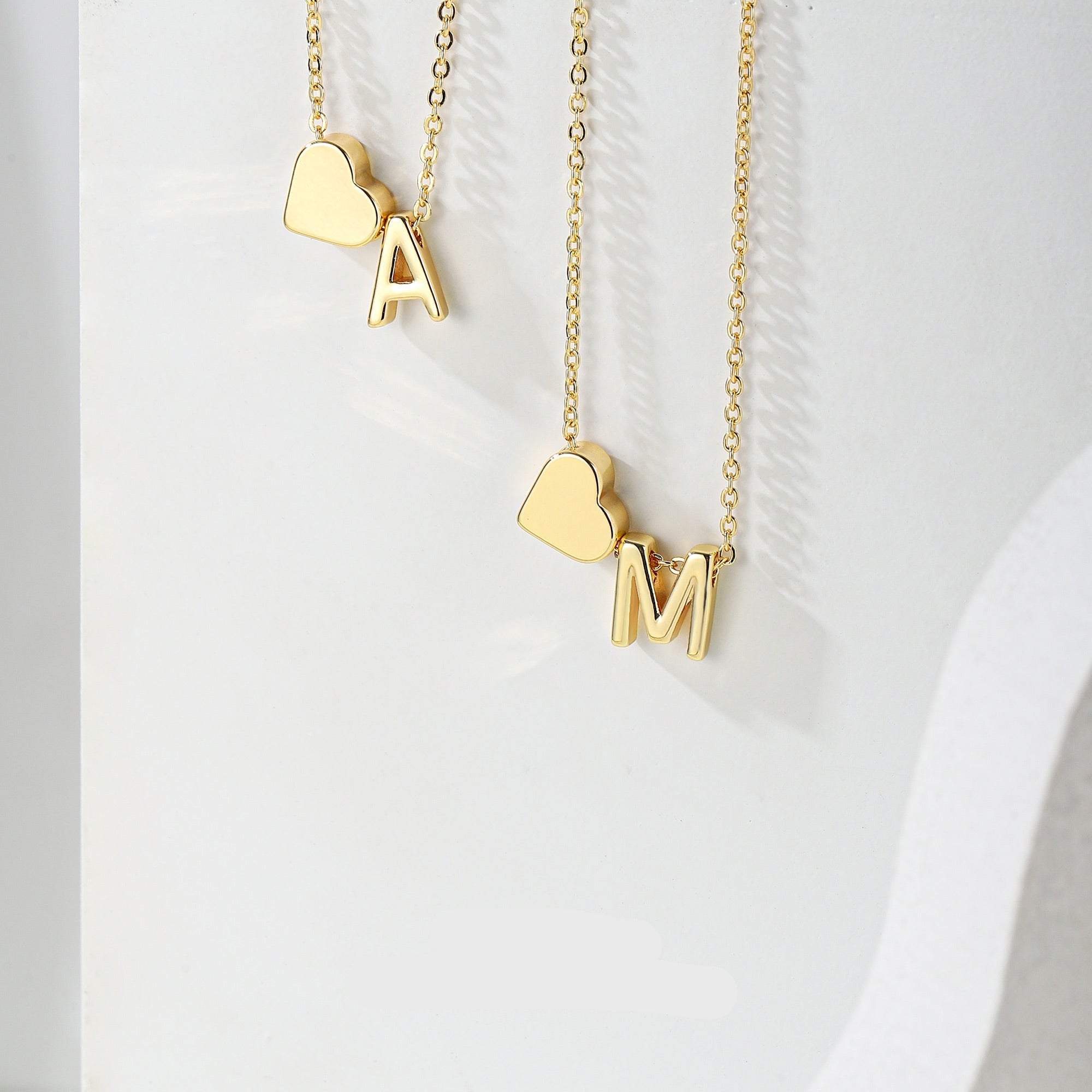 Love Heart Initial Necklace