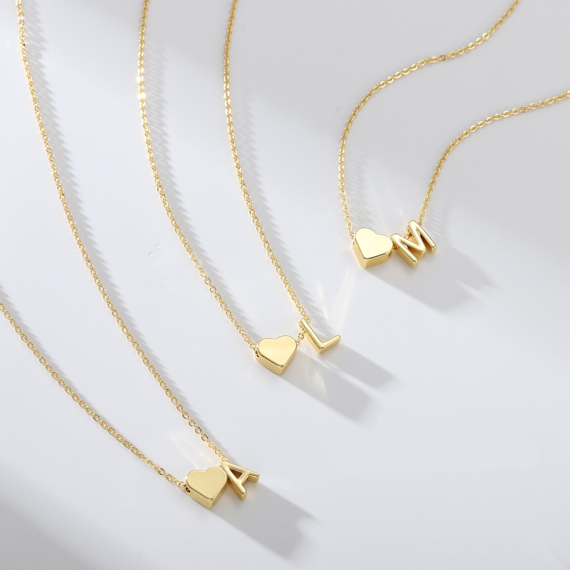 Love Heart Initial Necklace