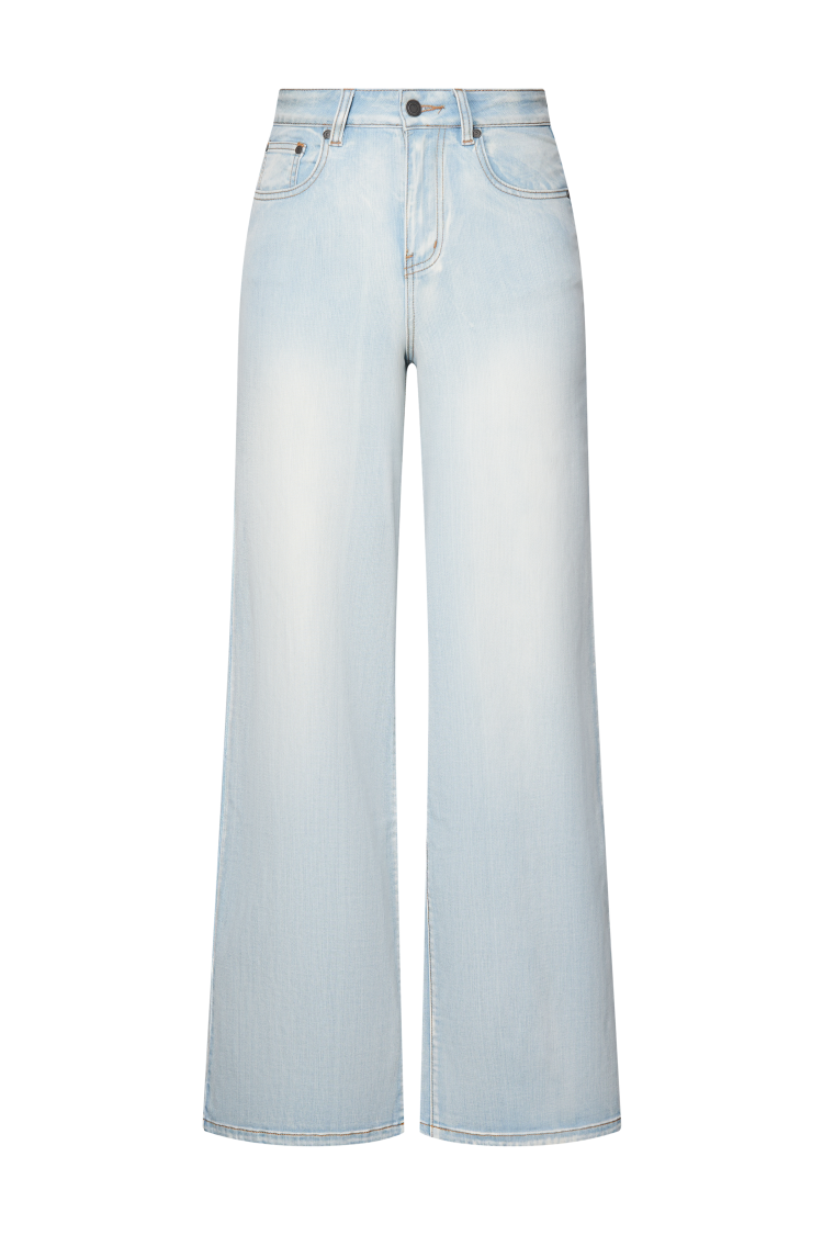 Women High Rise Stretch Wide Leg Jeans