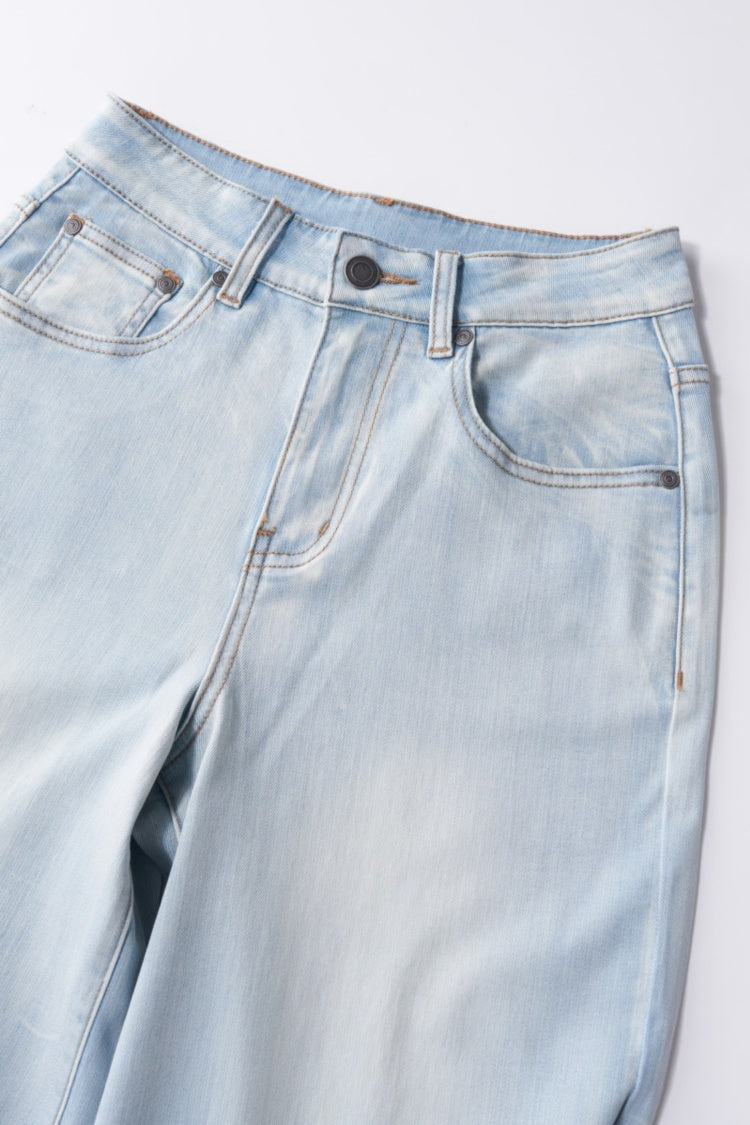 Women High Rise Stretch Wide Leg Jeans