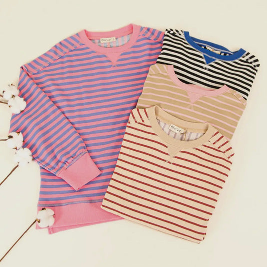 Effortless Stripe Lounge Sweatshirt