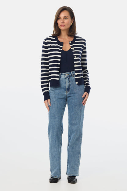 Lightweight Knit Cardigan - Striped