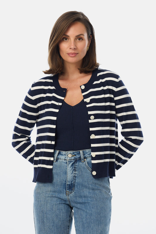 Lightweight Knit Cardigan - Striped