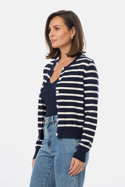 Lightweight Knit Cardigan - Striped