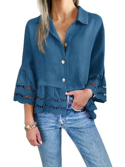 Blouse with hollowed out design