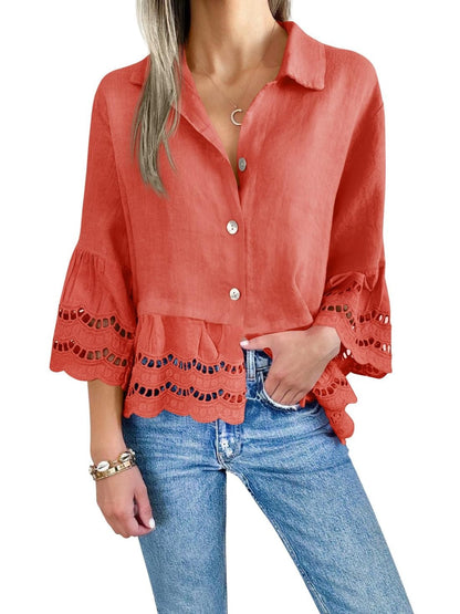 Blouse with hollowed out design
