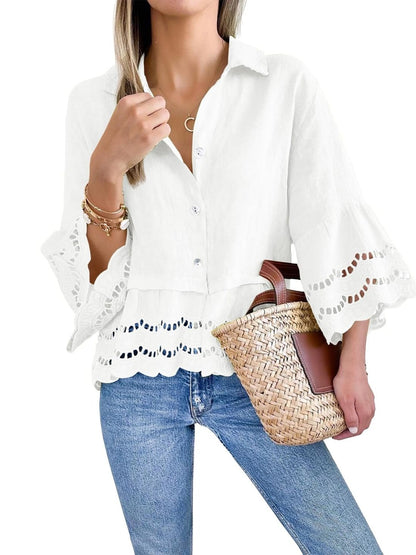 Blouse with hollowed out design