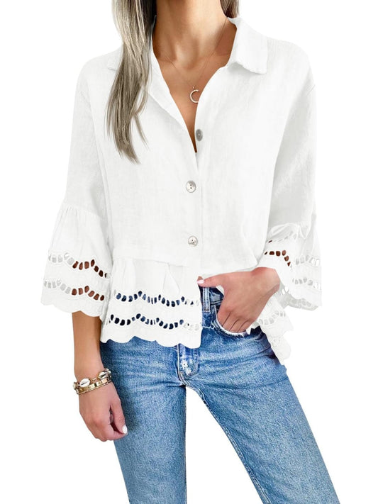 Blouse with hollowed out design