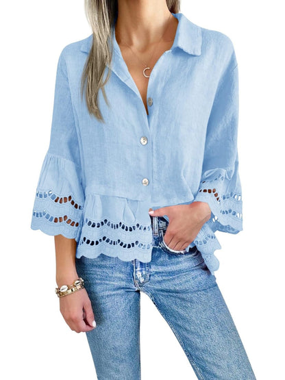 Blouse with hollowed out design