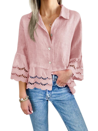 Blouse with hollowed out design