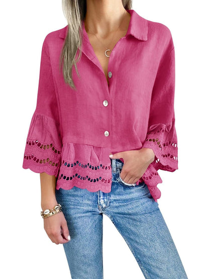 Blouse with hollowed out design