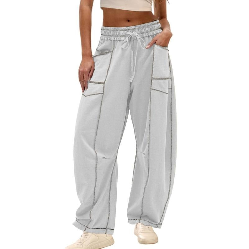 Barrel Leg Drawstring Pants
