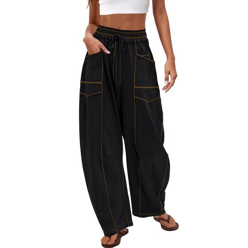 Barrel Leg Drawstring Pants