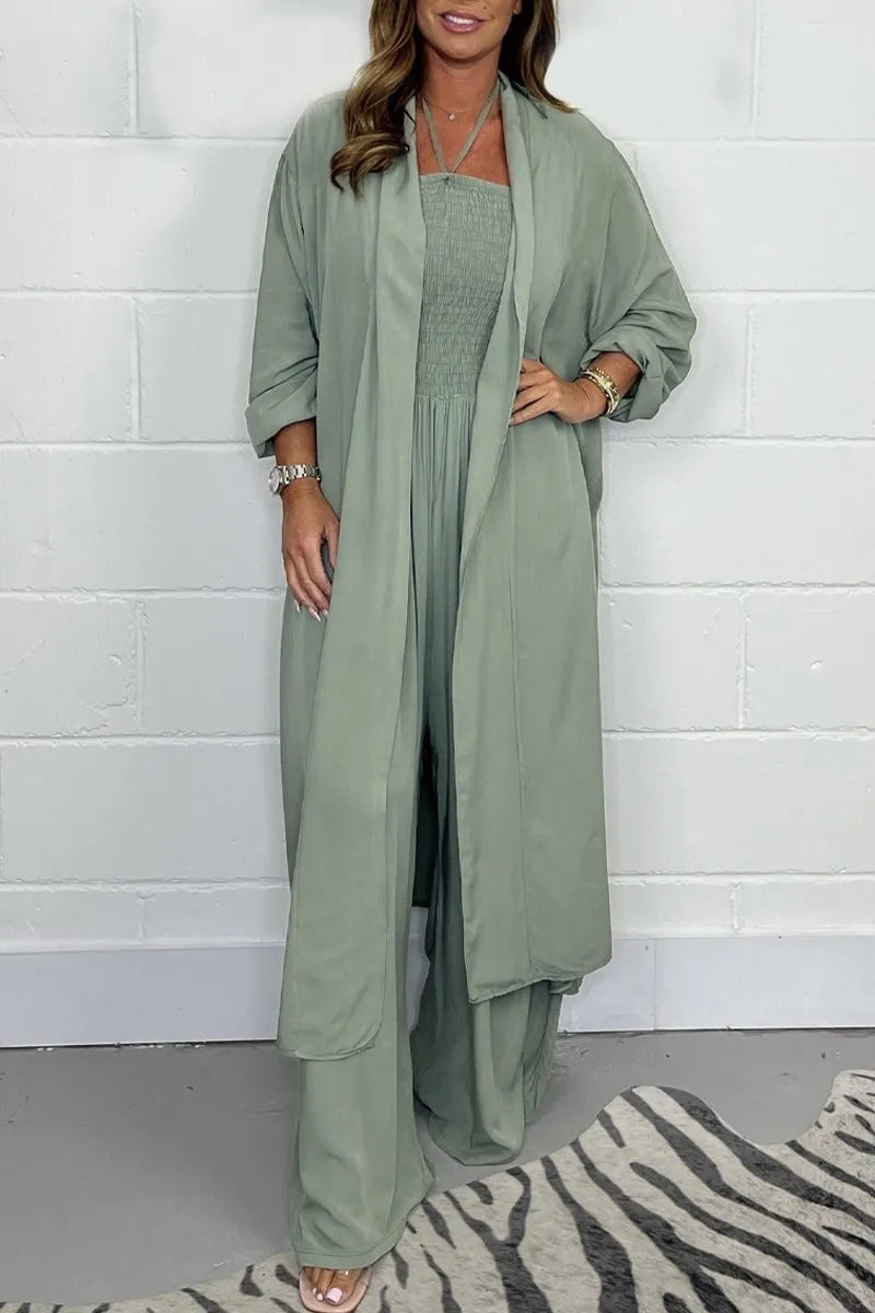 Halterneck lace-up jumpsuit