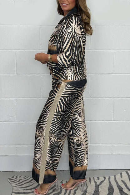 Zebra Print Tummy Cover Set | Silk