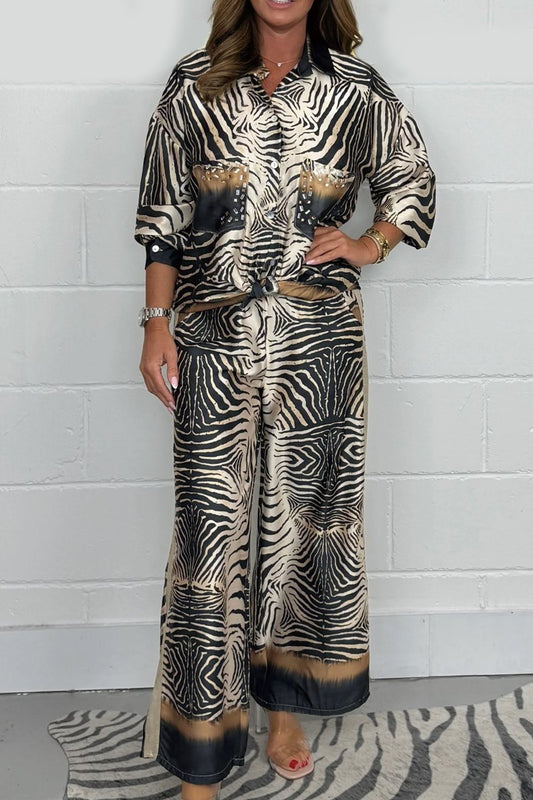 Zebra Print Tummy Cover Set | Silk