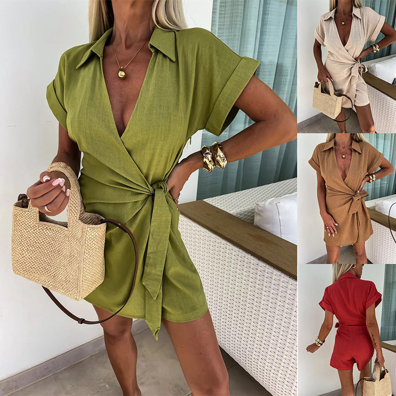 Comfortable V-Neck Jumpsuit