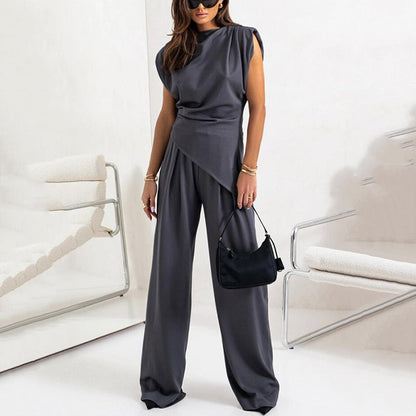 Elegant Solid Color Two-Piece Set